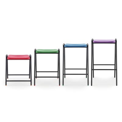 Polyproplene Stool Silver Frame SH525mm Black