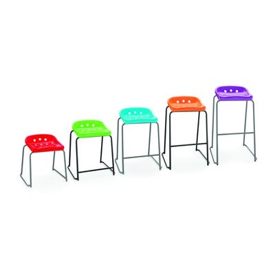 Pepperpot Stool Grey Frame Black H430mm