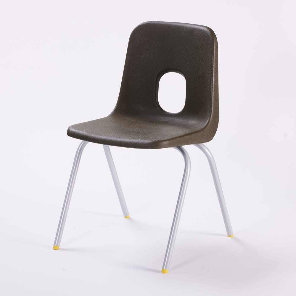 Series E Chair Silver Frame 430mm Brown