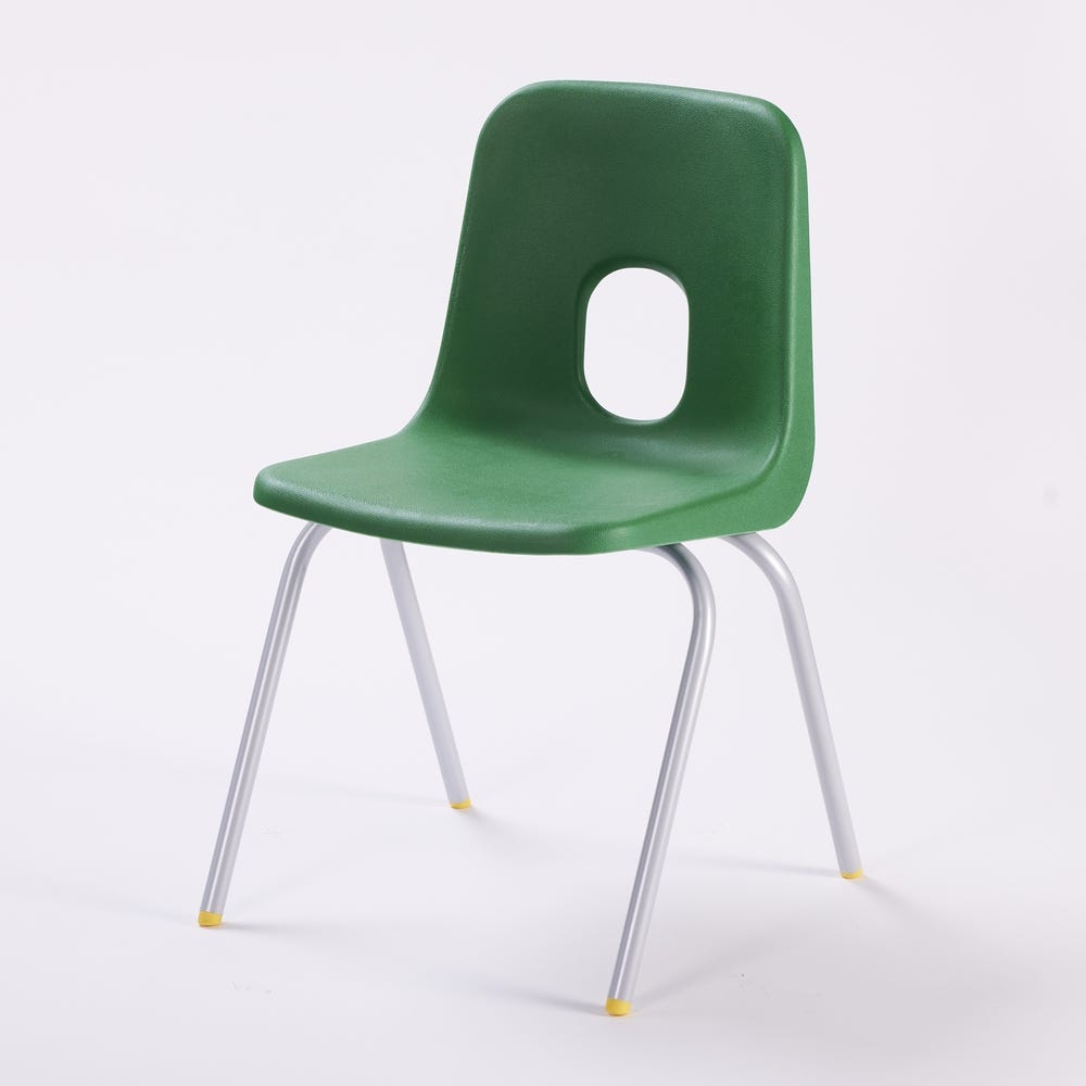 Series E Chair Silver Frame 430mm Green