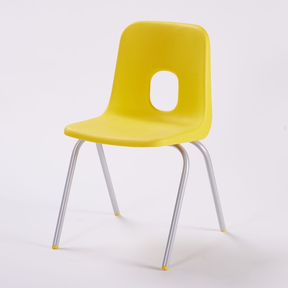 Series E Chair Silver Frame 460mm Yellow