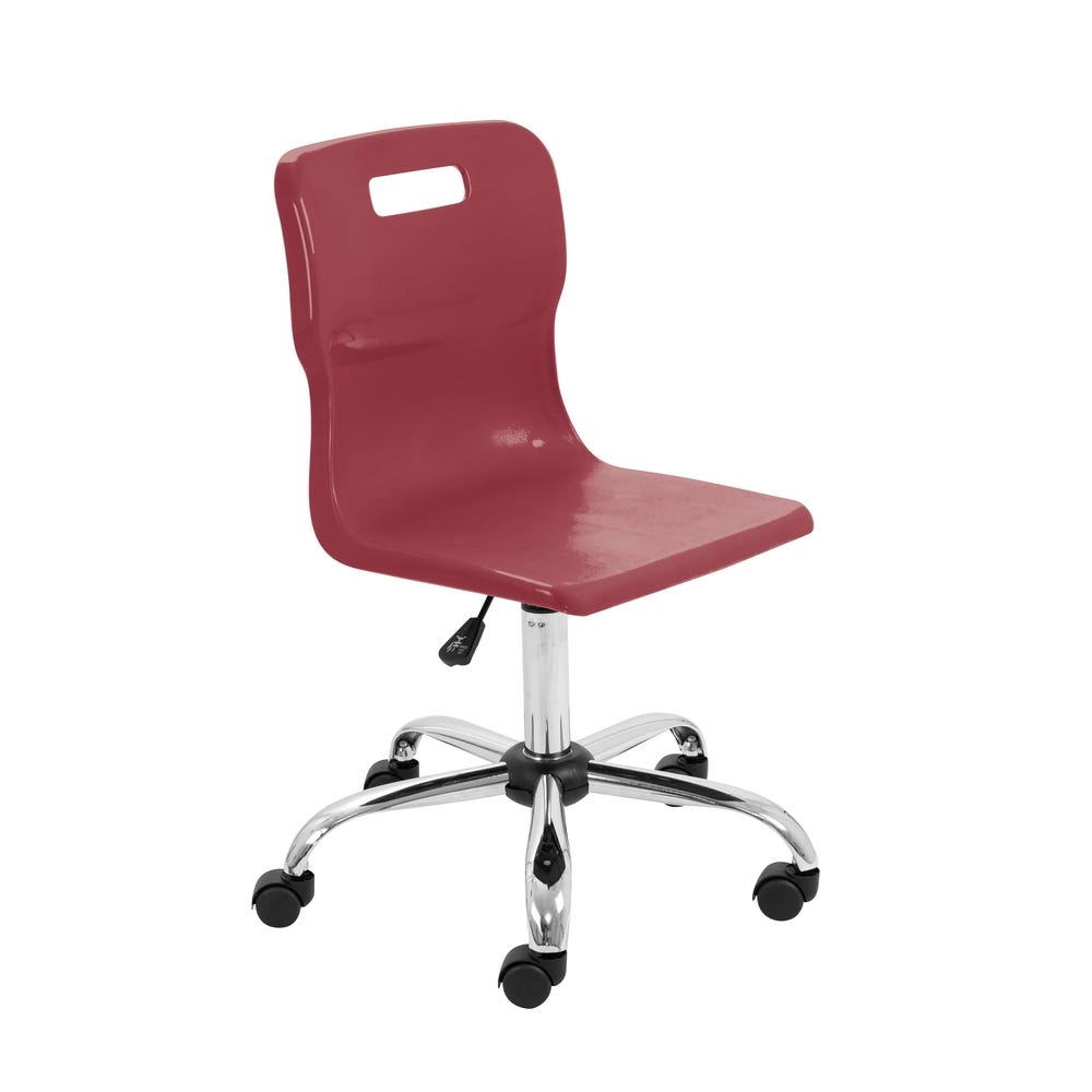 Titan Swivel Chair 405-467mm Castors Burgundy