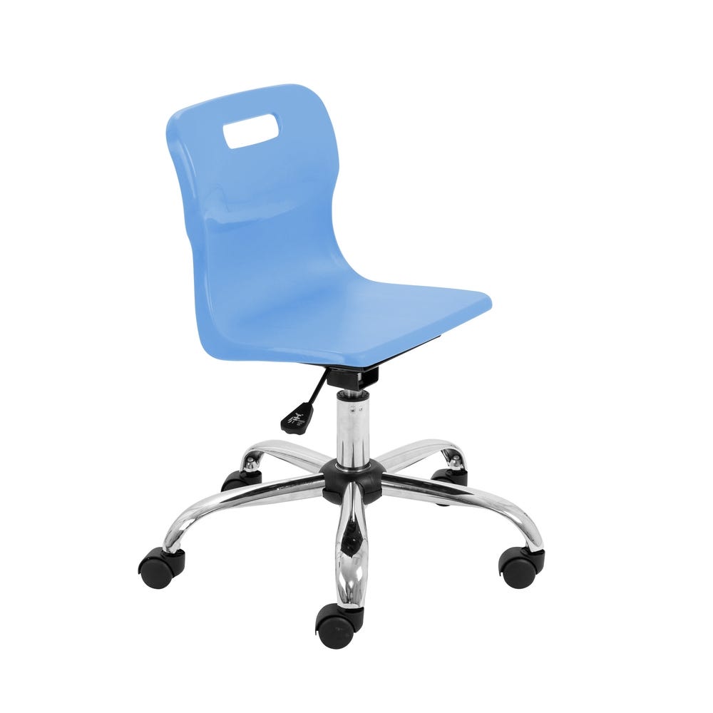 Titan Swivel Chair 405-467mm Castors Sky