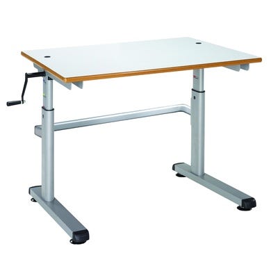 HA200 Sit Stand Desk Blue Edge L700mm White