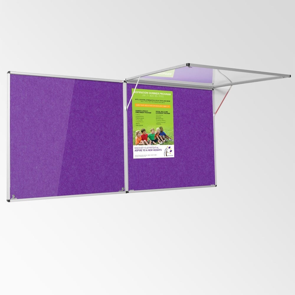 Eco Tamperproof Noticeboard H1200xW2400mm Purple