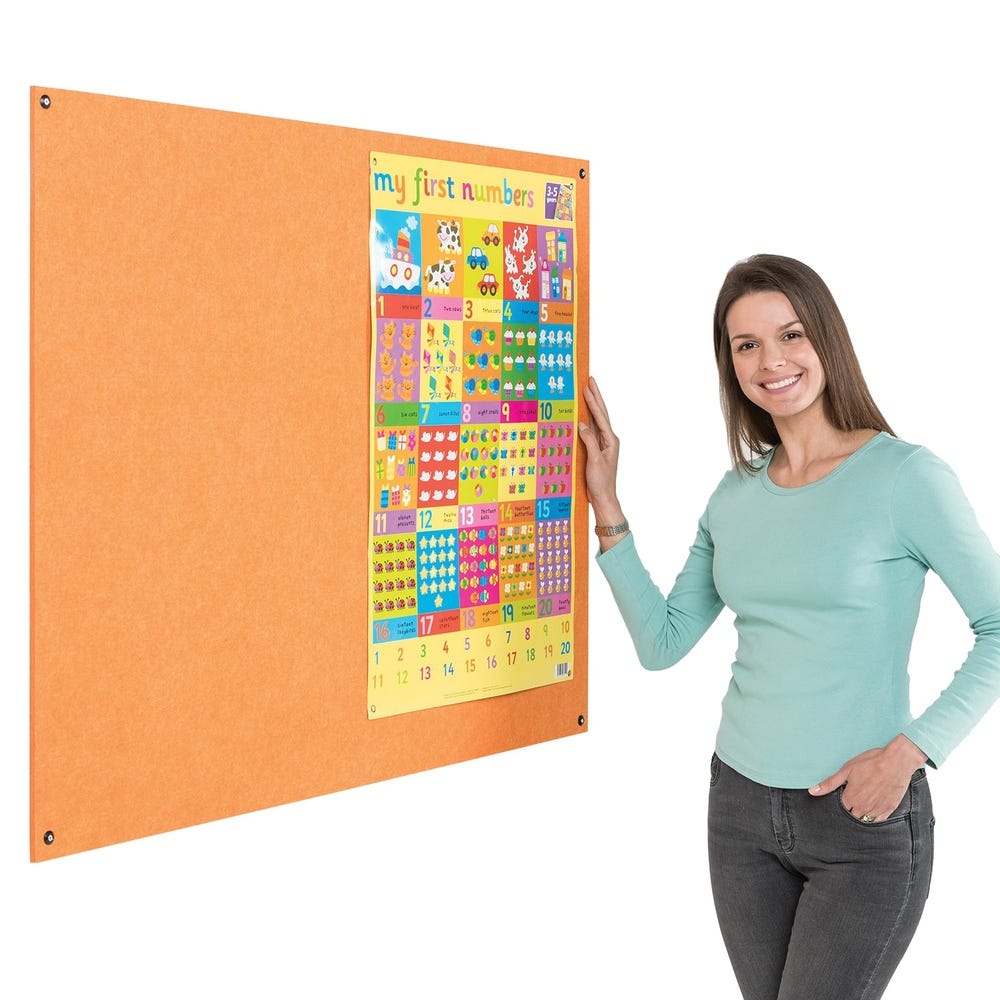 Eco Frameless Noticeboard H1200xW1800mm Orange