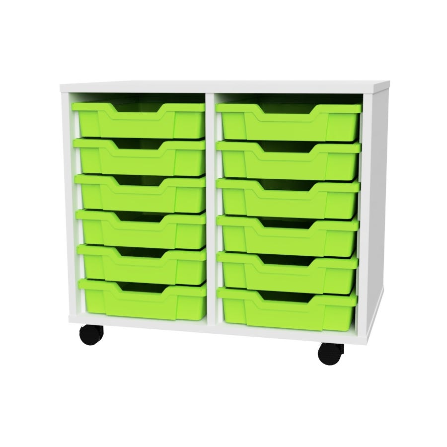 Premium 12 Shallow Tray White Unit Lime