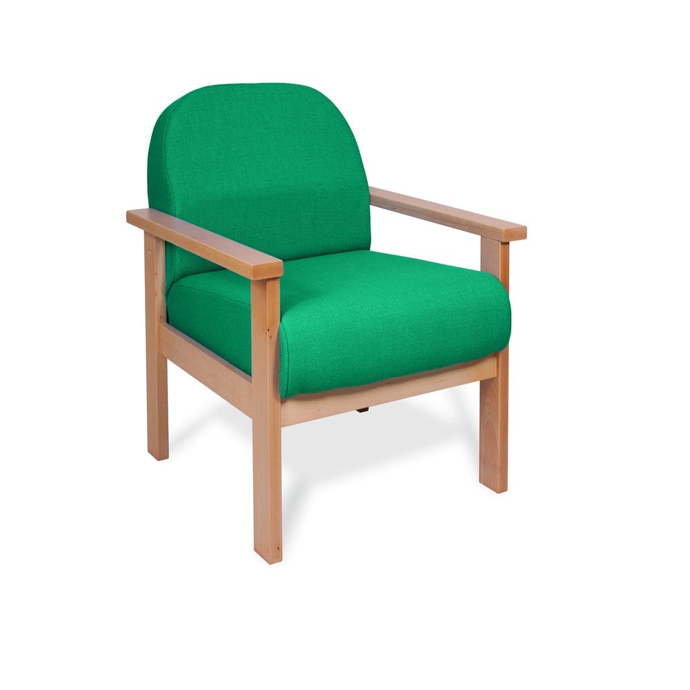 Deluxe Wooden Easy Seating Armchair Turquoise