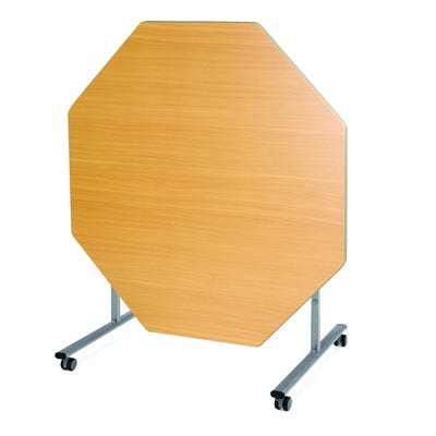 Equal Octagonal Tilt Top Table 590mm Beech