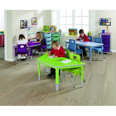 Start Right Rectangular Adjustable Table Red