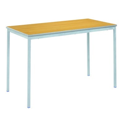 Fully Welded Rectangular Table 120x60x76cm Beech Top LGrey Edge