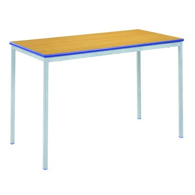Fully Welded Rectangular Table 120x60x71cm Beech Top Blue Edge