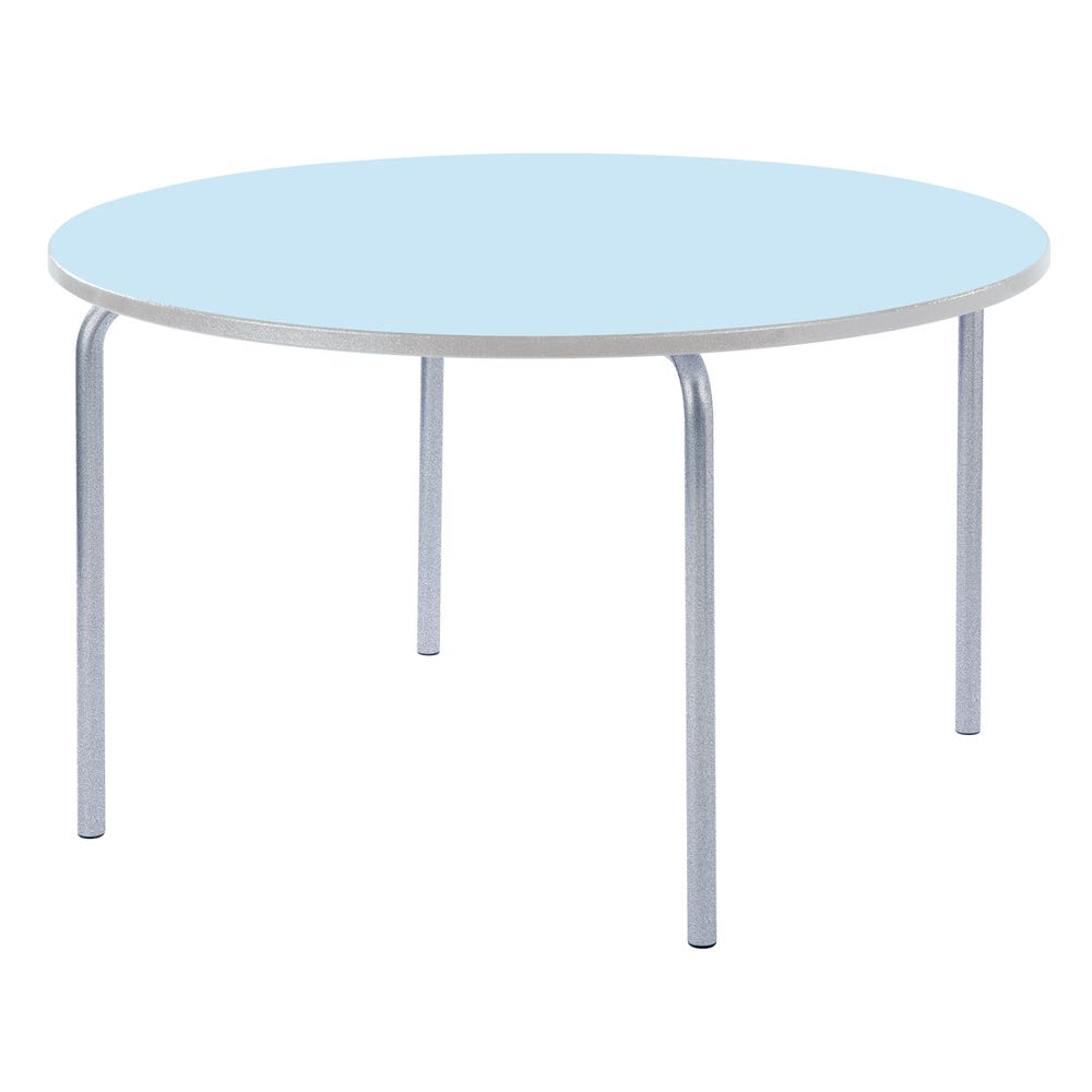 Round Table Light Grey Edge H640mm Soft Blue