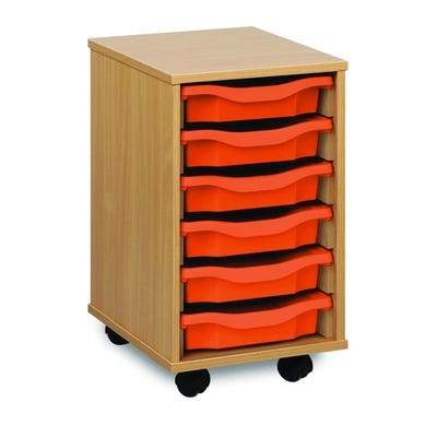 6 Single Tray Unit Tangerine