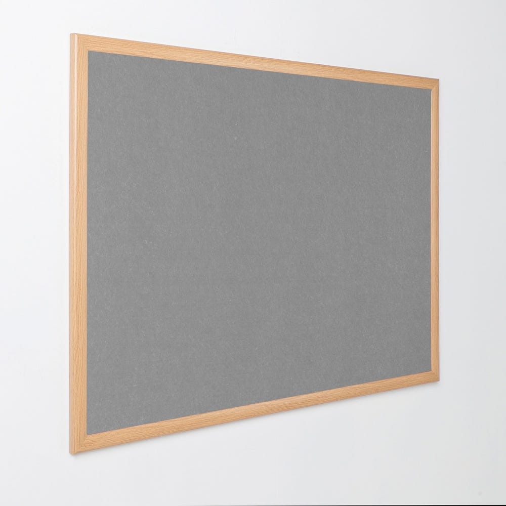 Eco Friendly Light Oak Noticeboard H1200 x W1800mm Grey