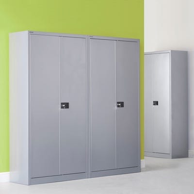 Metal Double Door Cupboard H1968mm Light Grey
