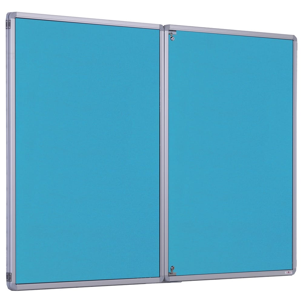Accents FlameShield Lockable Noticeboard H1200x1800mm Light Blue