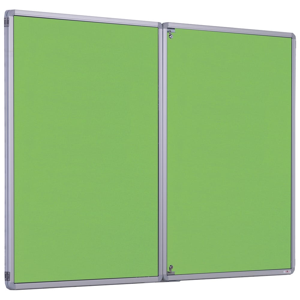 Accents FlameShield Lockable Noticeboard H1200x1800mm Light Green