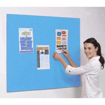 FlameShield Unframed Noticeboard H1200xW1200mm Light Blue
