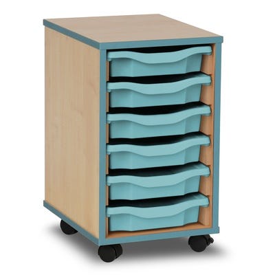 Coloured Edge 6 Single Tray Beech Unit