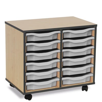 Coloured Edge 12 Single Tray Beech Unit