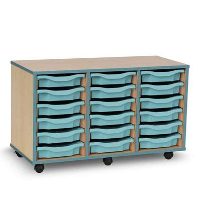 Coloured Edge 18 Single  Tray Beech Unit