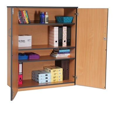 Coloured Edge Beech Cupboard 1268mm Dark Grey