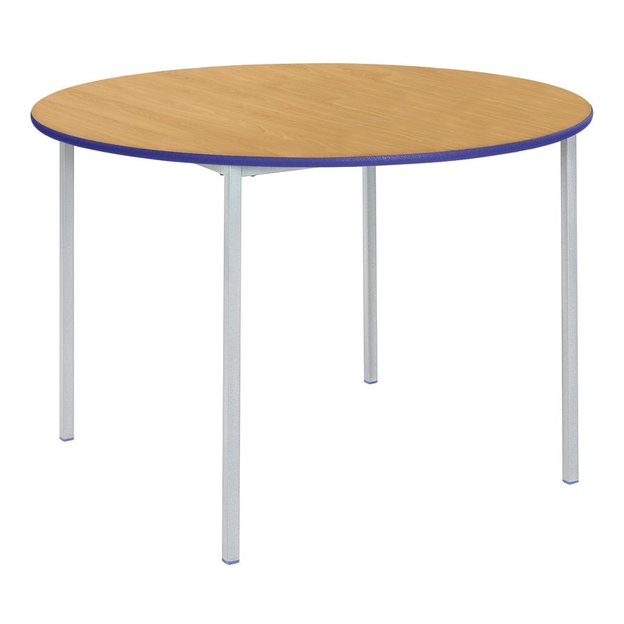 Fully Welded Circ PU Edge 530mm Beech Top Blue Edge