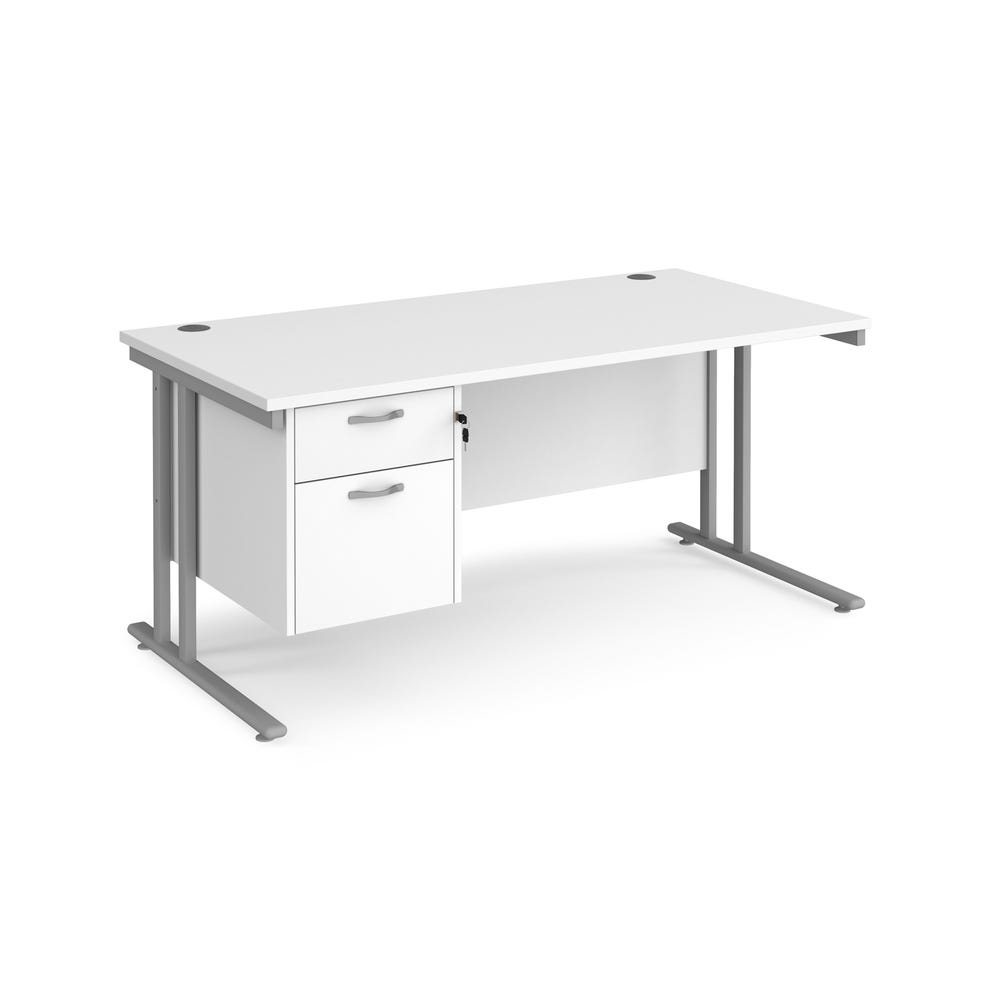 Maestro 25 Two Drawer Desk W1600mm White
