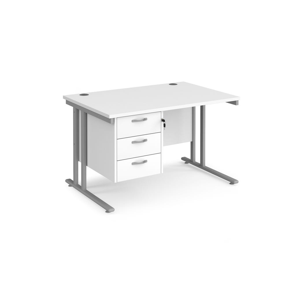 Maestro 25 Three Drawer Desk W1200mm White