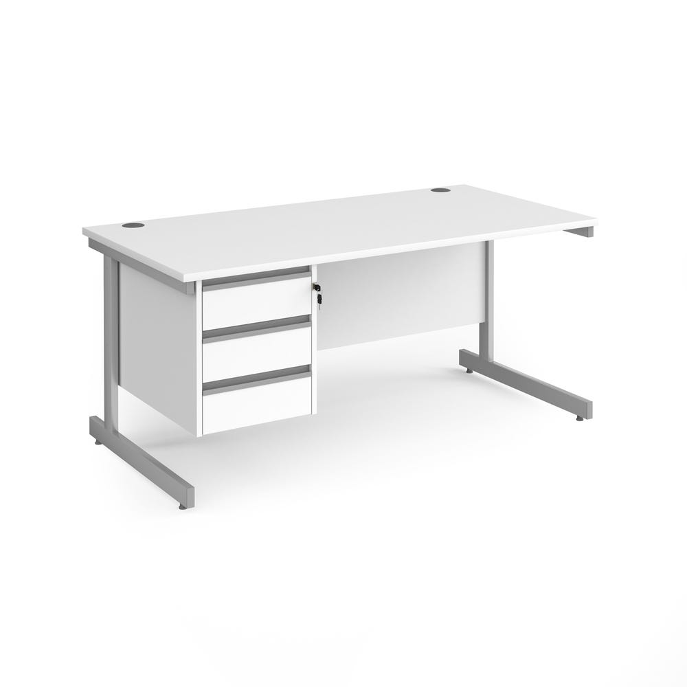 Contract 25 Three Drawer Desk W1200mm White