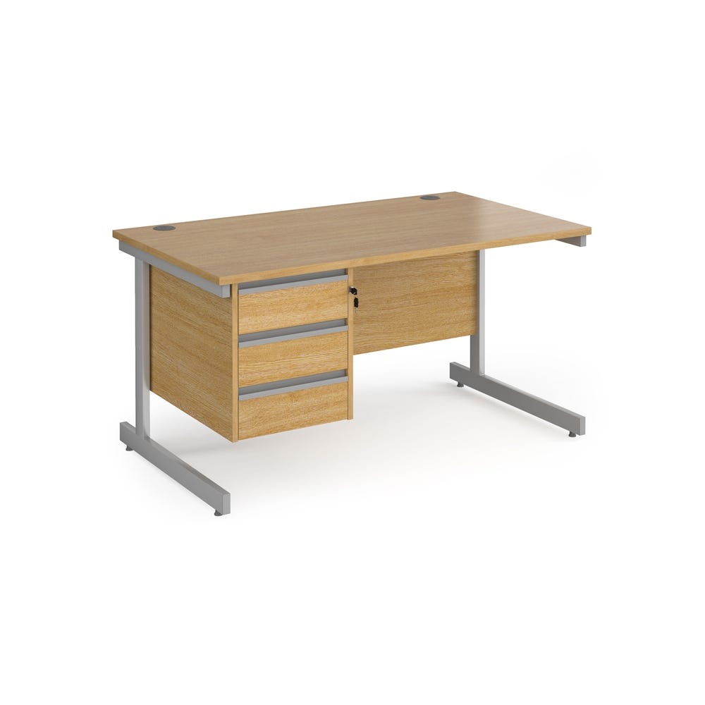 Contract 25 Three Drawer Desk W1400mm Oak