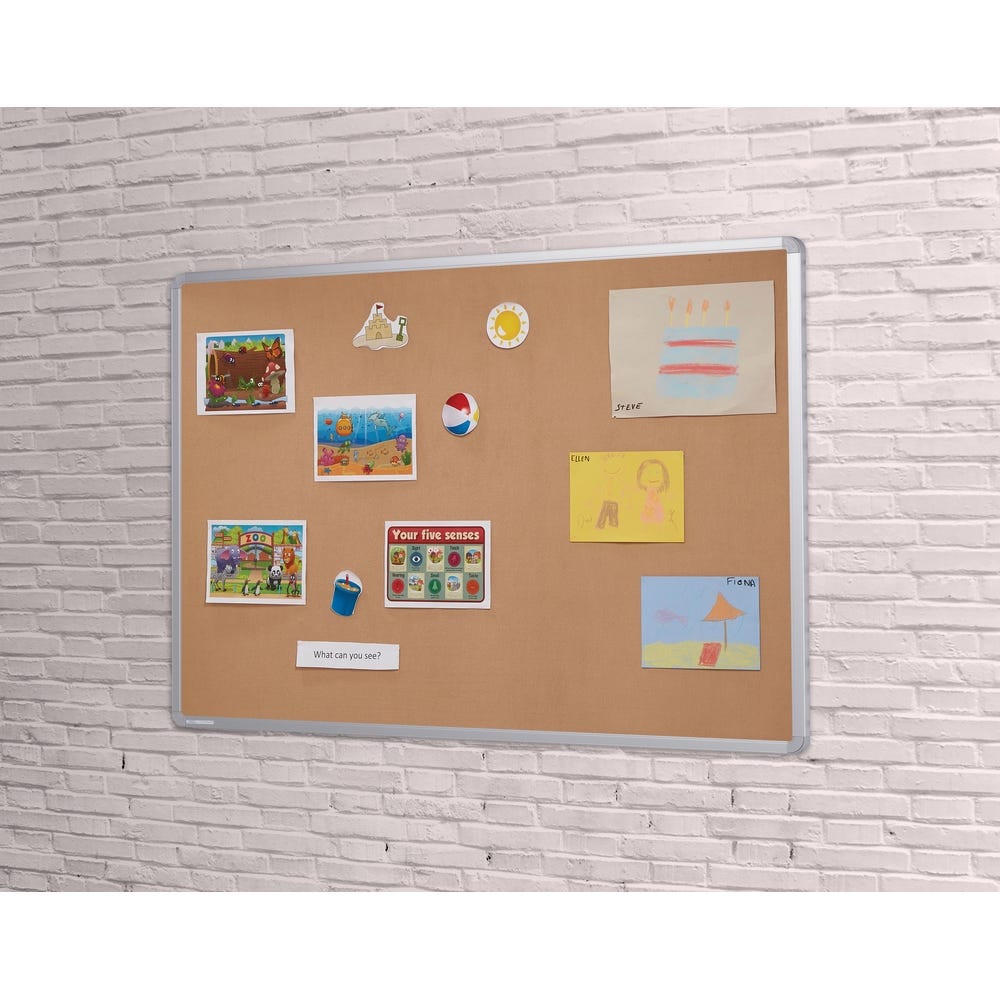 Aluminium Framed Noticeboard H1200xW1500mm Natural