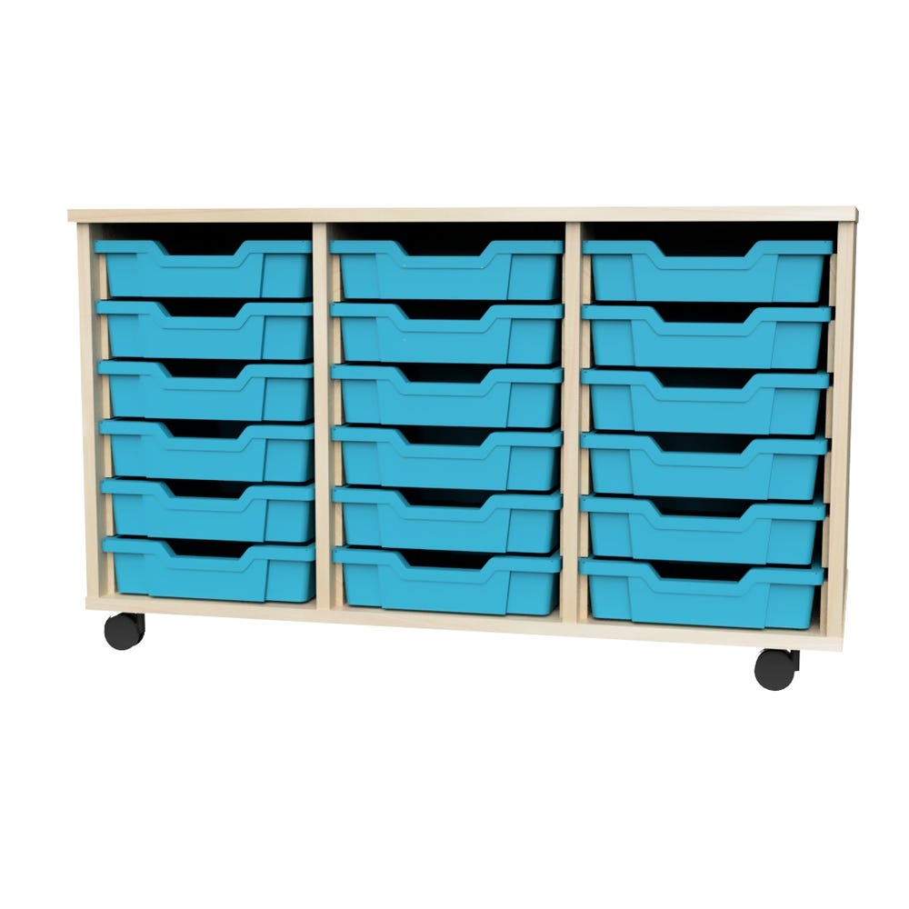 Premium 18 Shallow Tray Maple Unit Cyan