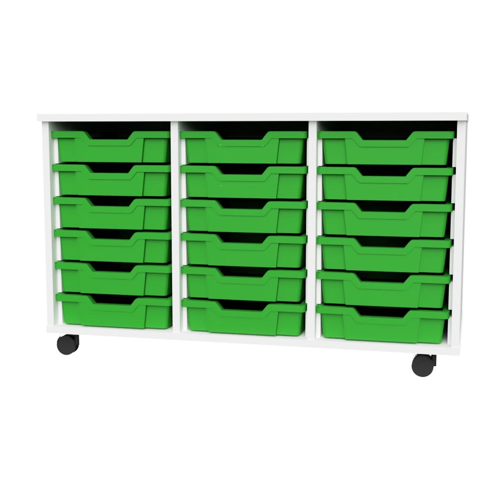Premium 18 Shallow Tray White Unit Green