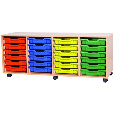 Premium 24 Shallow Tray White Unit Blue