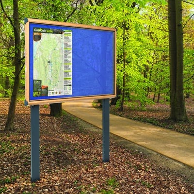 Shield Exterior Wall 1050x752mm Wood Frame Royal Blue