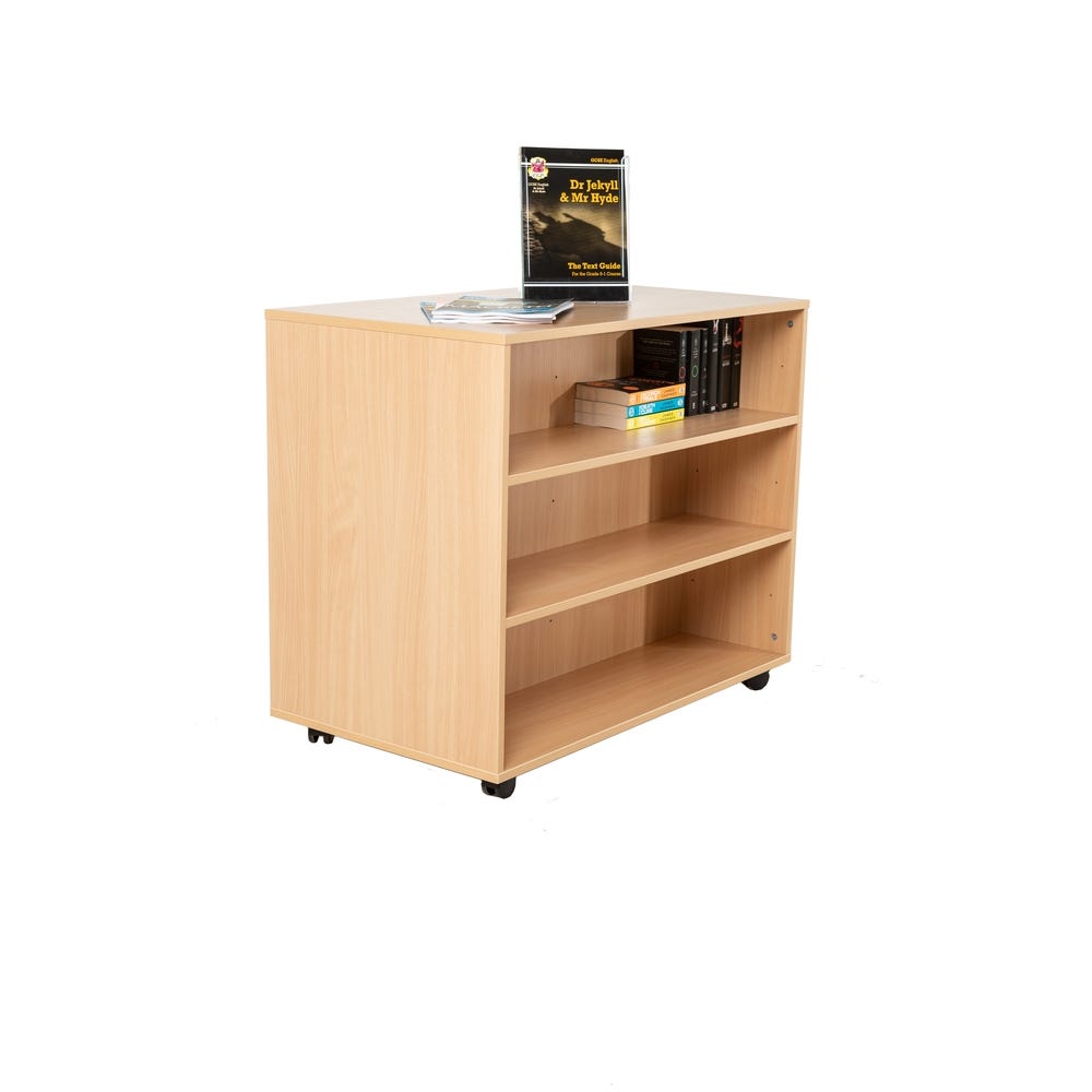 Double Sided Mobile Bookcase H850mm Beech