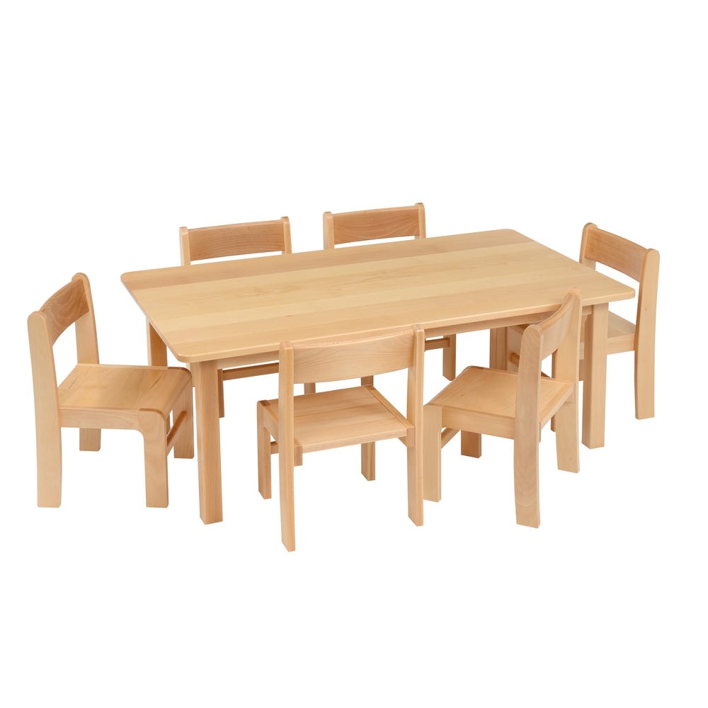 Solid Beech Rectangular Table L1200 x H300mm