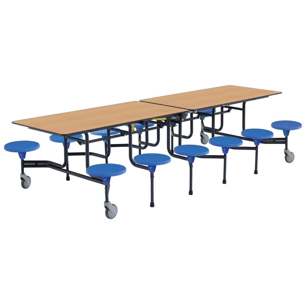 Folding Dining Table 12 Blue Seats Beech top H690