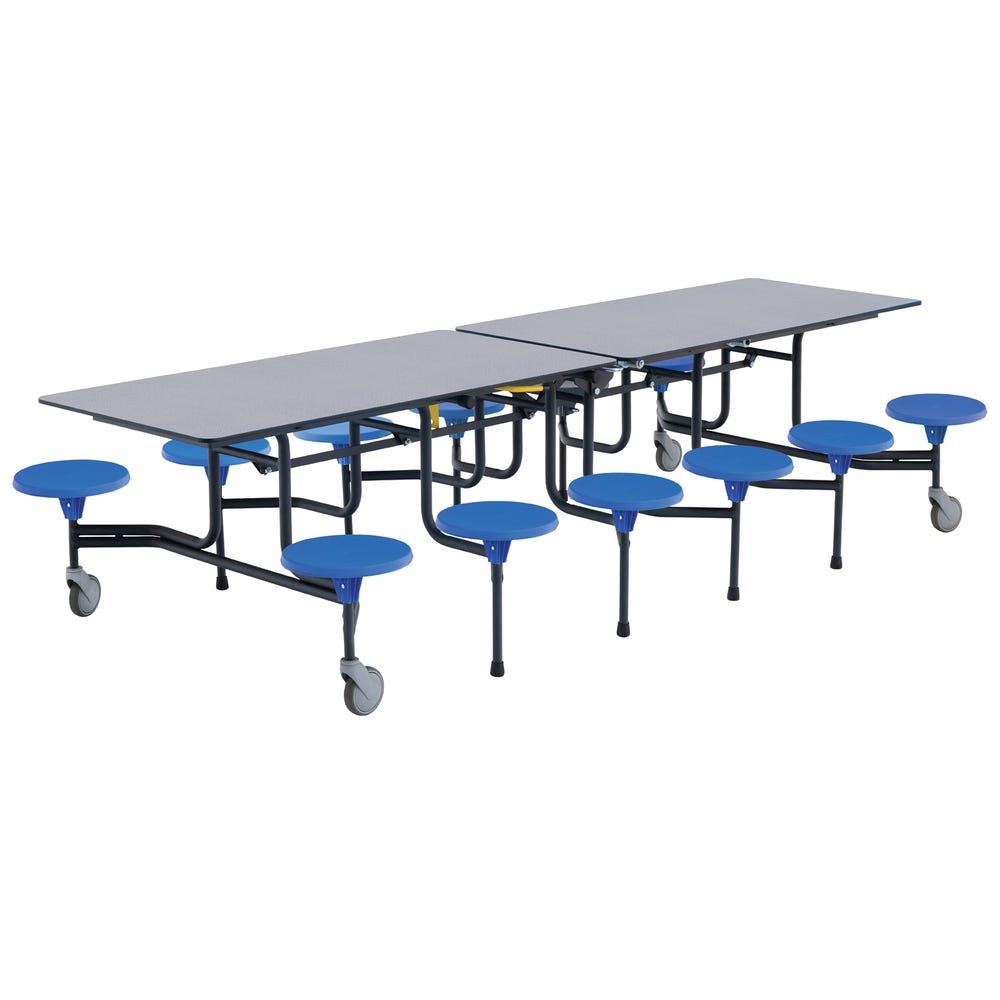Folding Dining Table 12 Blue Seats SGrey top H740