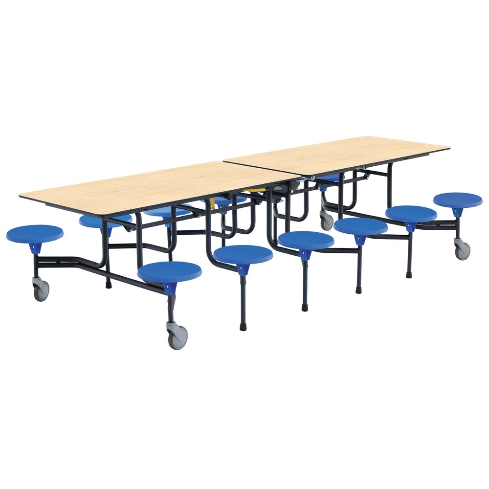 Folding Dining Table 12 Blue Seats Maple top H740