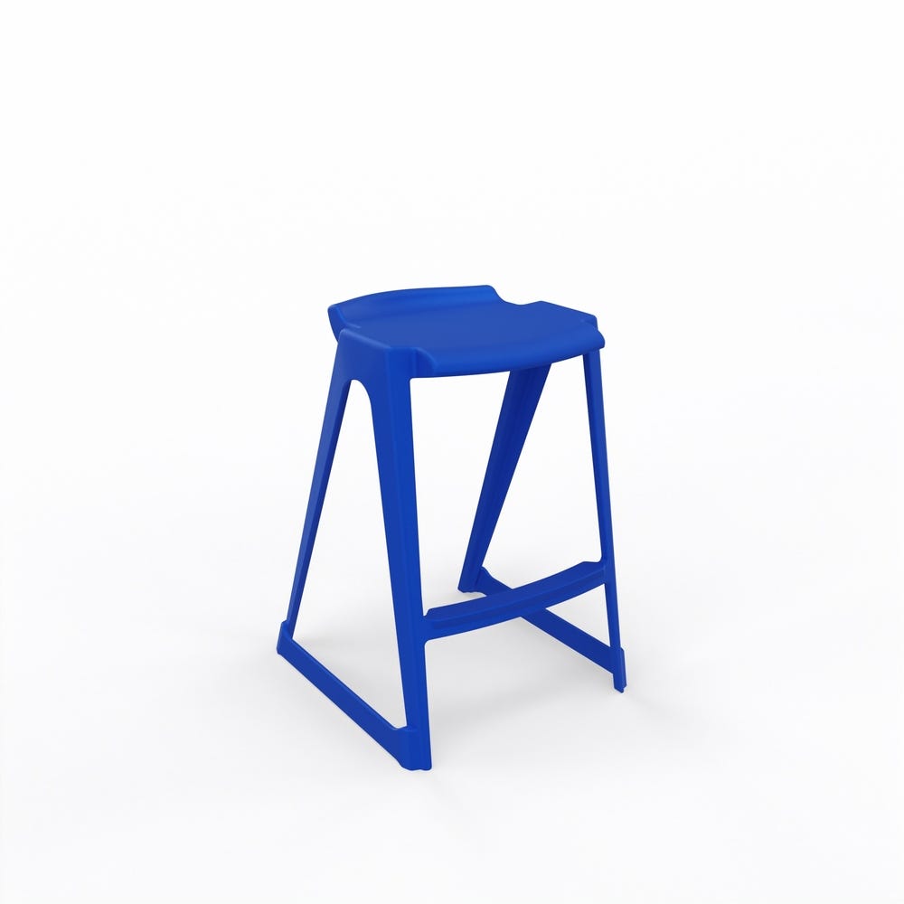 EN One Stool 610mm Royal Blue with bag hook