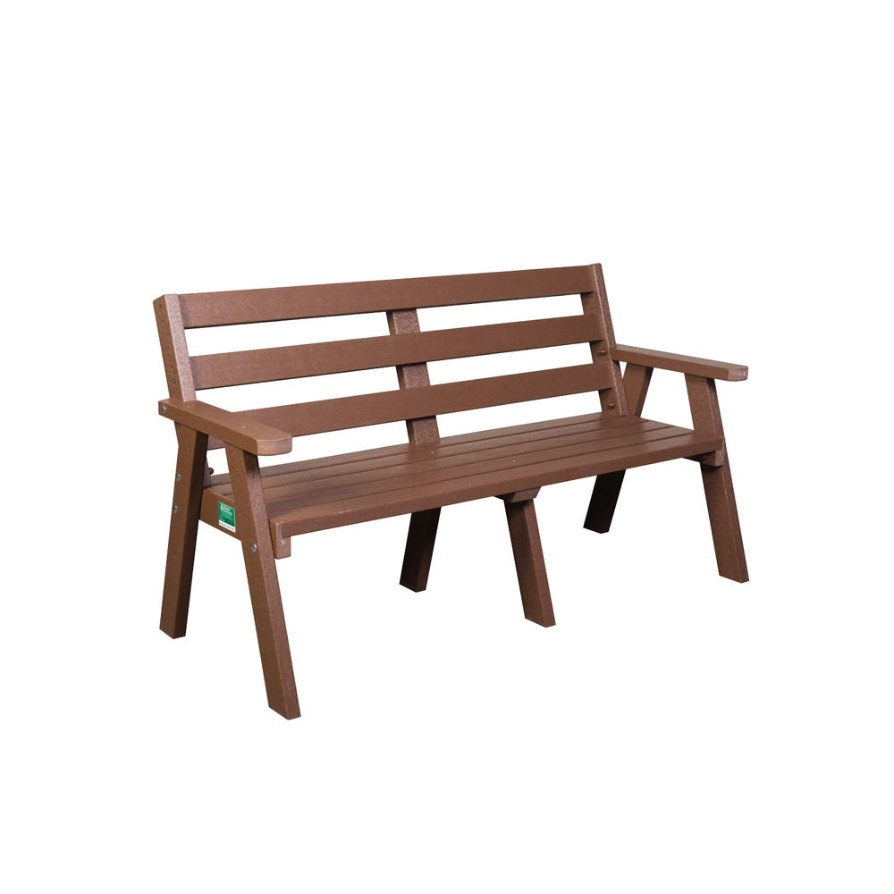 Recycled Plastic Junior Sloper Bench 3 Seater H630mm Brown