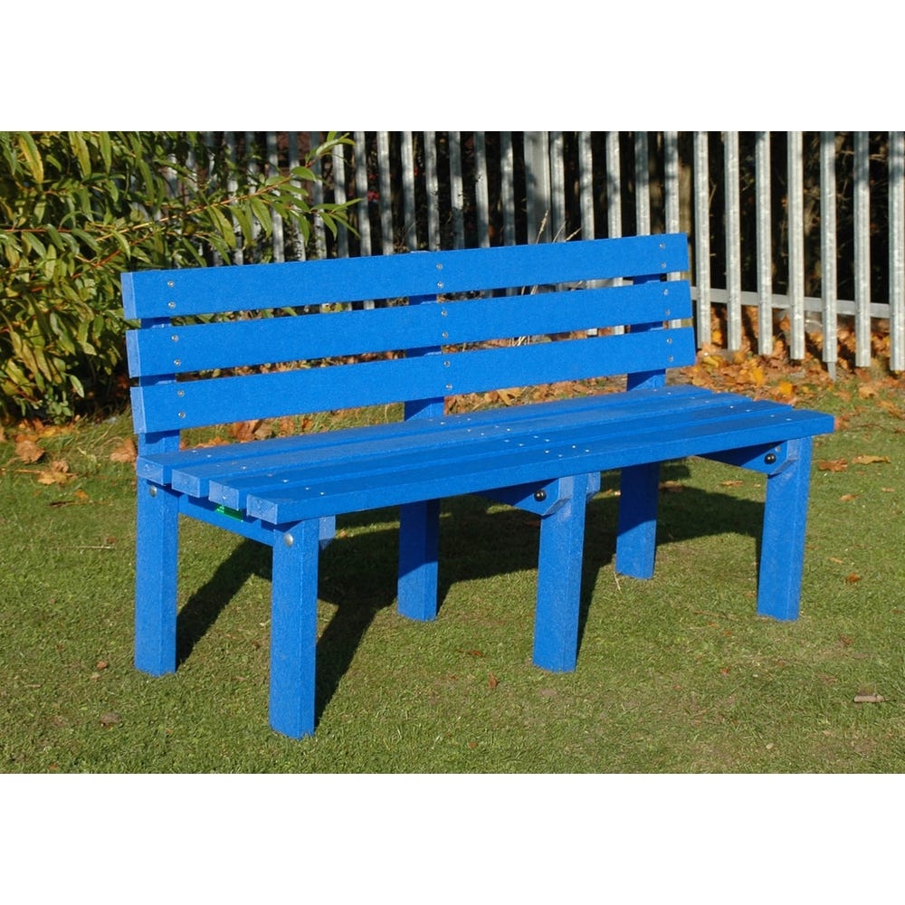 Recycled Plastic Adult Reston Bench 3 Seater H785mm Blue
