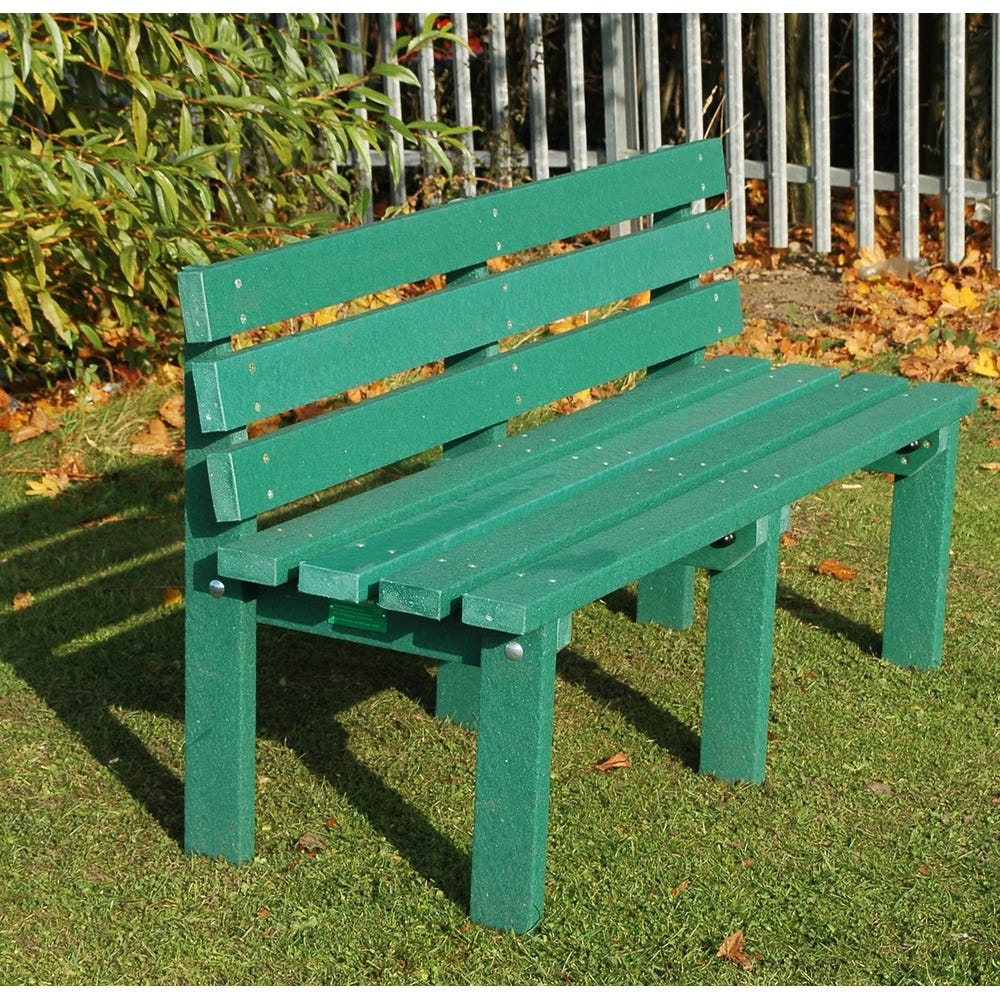 Recycled Plastic Adult Reston Bench 3 Seater H785mm Green