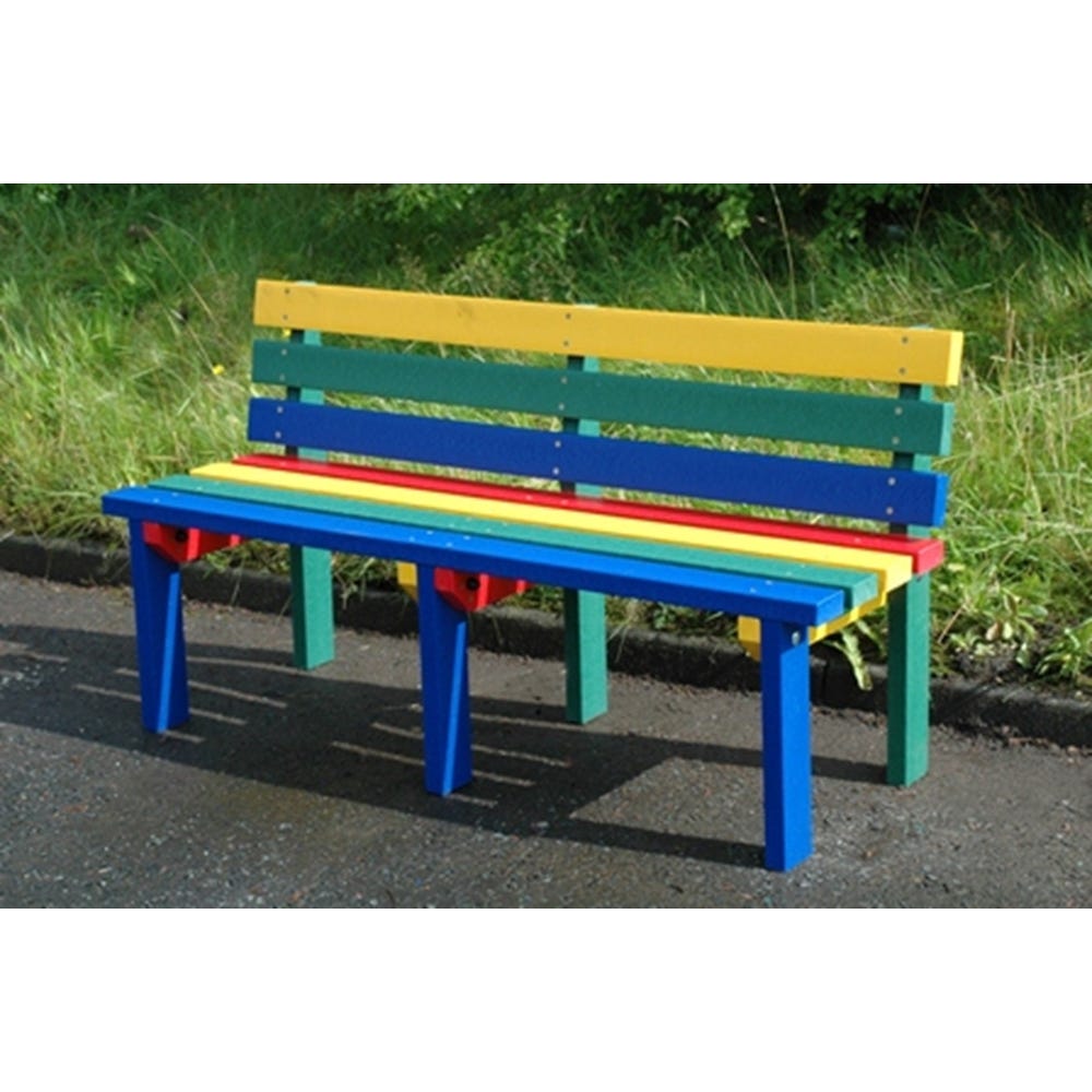 Recycled Plastic Adult Reston Bench 3 Seater H785mm Rainbow