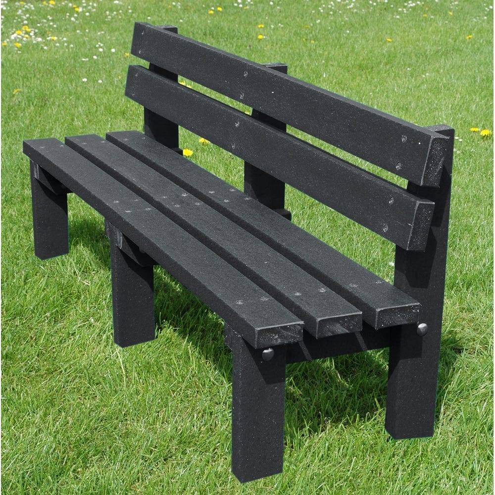 Recycled Plastic Junior Reston Bench 3 Seater H620mm Black