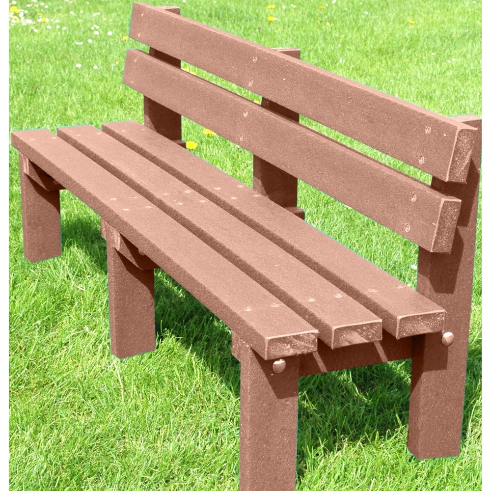 Recycled Plastic Junior Reston Bench 3 Seater H620mm Brown