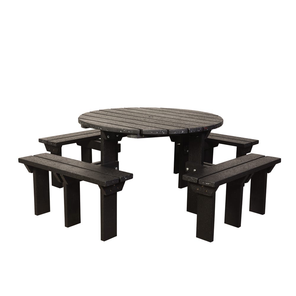 Recycled Plastic Adult Olympic Picnic Bench H790mm Black
